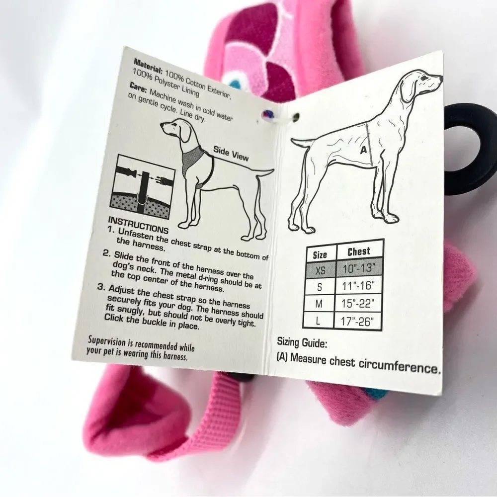 Dog Harness Casual Canine Pink Floral Mod Print XS New